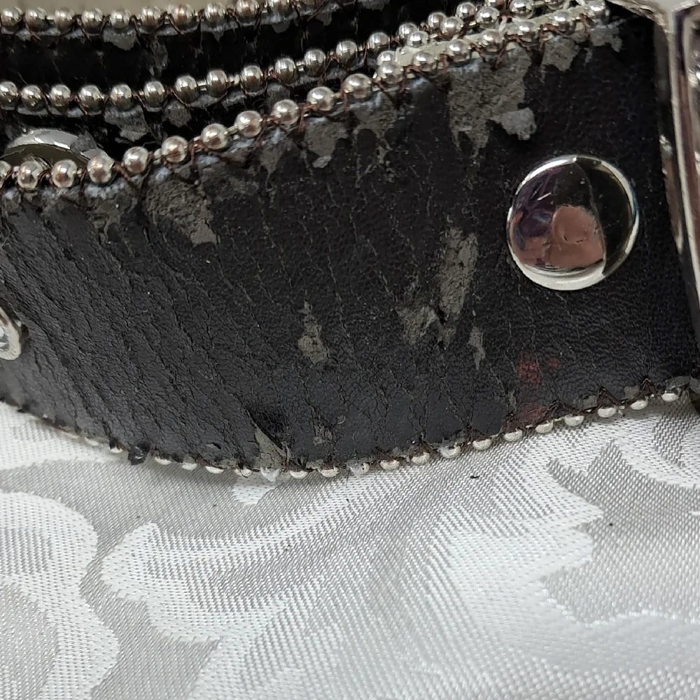 Genuine Leather Belt with Silver Accents - Picture 9 of 9